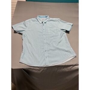 Nick Graham Everywhere Blue Geometric Pattern Button Up‎ 2XL